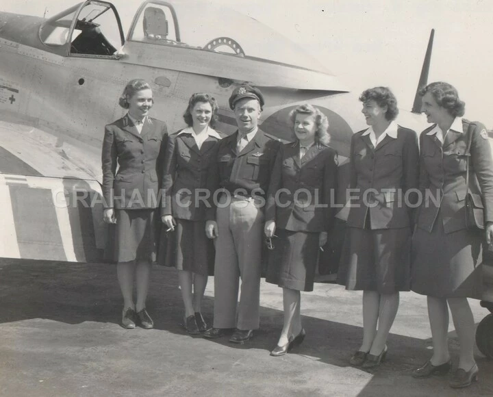 Col. Roy W. Osborn with the Red Cross Girls stationed with the 364th Fighter Group at Honington. Sadly, Osborn was killed in an aircraft crash in Panama June 6, 1946.