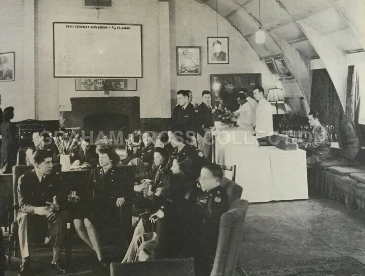 Nurses from the 65th General Hospital attending a function in the Officer’s Club at Framlingham.
