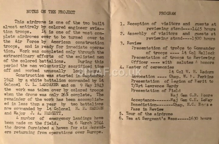 Contents of the presentation programme (Hallock Collection).