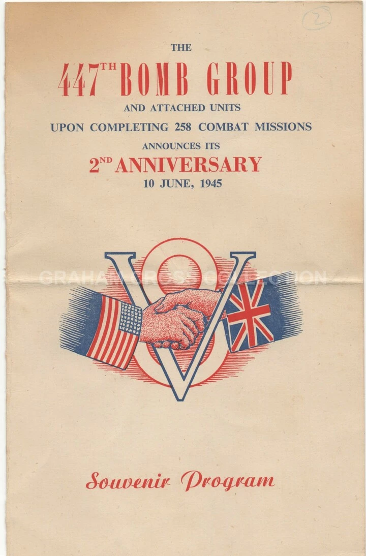 The 447th Bomb Group at Rattlesden struck at Anglo-American theme with their celebration of their Second Anniversary June 10, 1945.