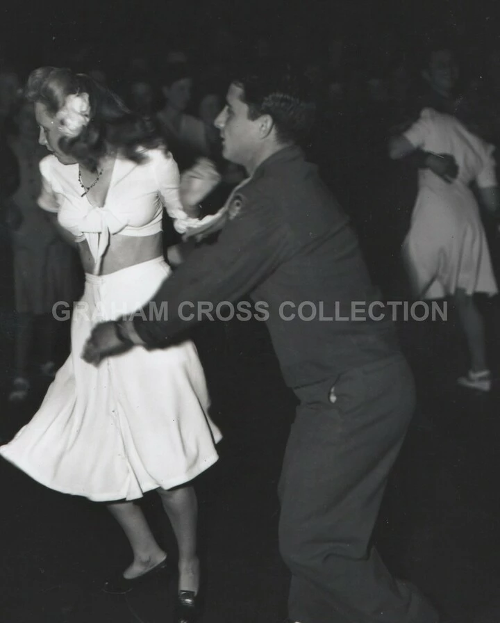 Dancers at the July 4, 1945 party at the American Red Cross at Raydon.