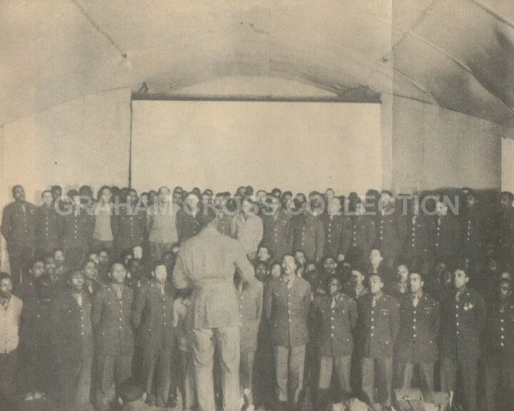 The promotional choir formed from the 923rd Engineer Aviation Regiment.