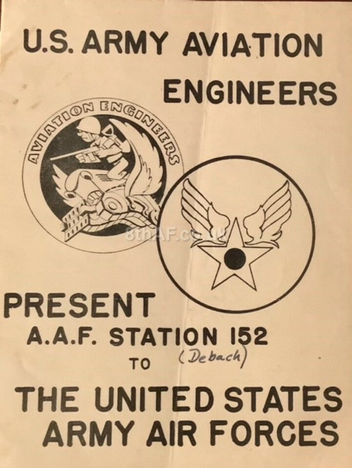 Cover for the presentation programme for Debach Airfield (Hallock Collection).
