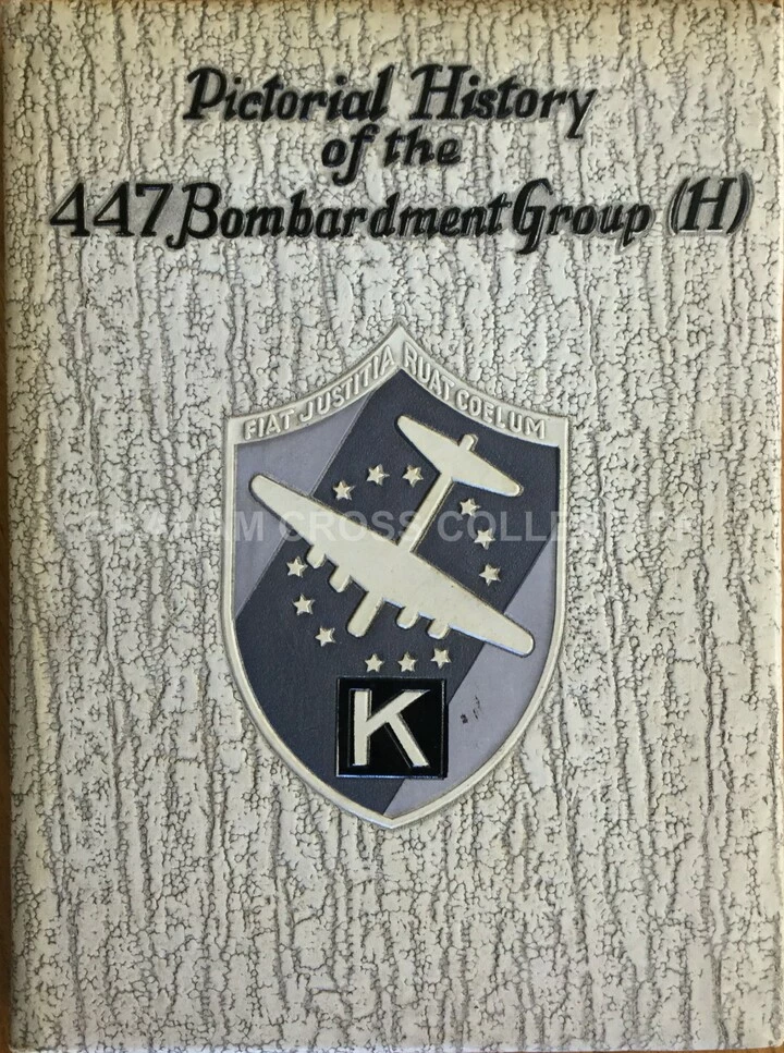 The Square K on this Newsphoto Unit History denotes the 447th Bomb Group at Rattlesden.